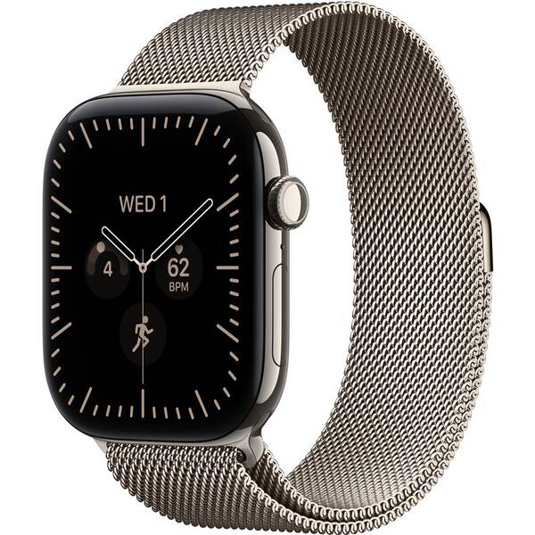 Inteligentné hodinky Apple GPS + Cellular 46 mm přírodní titan, přírodní milánský tah - S/M 

