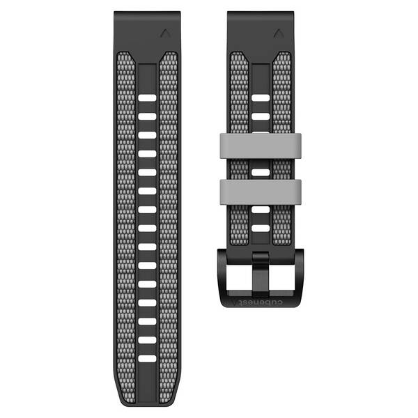 Remienok Cubenest Premium Silicone Garmin QuickFit Band 22mm čierny/sivý

