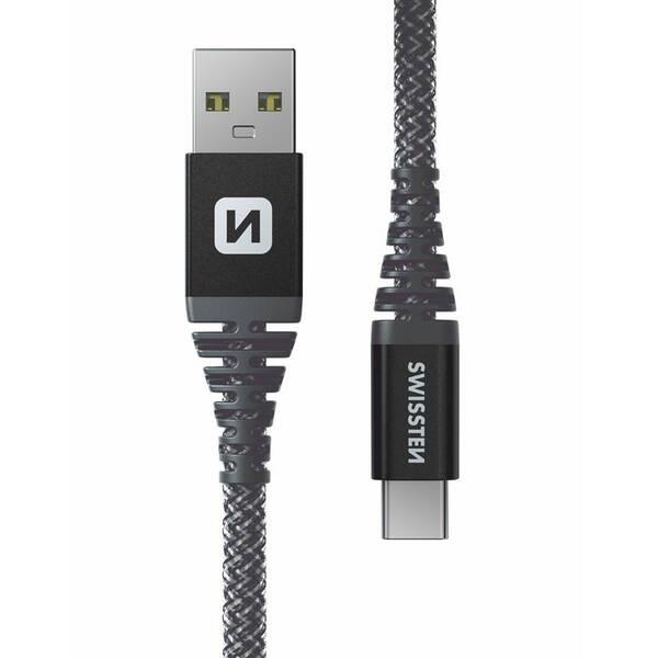 Kábel Swissten ARAMID REINFORCED USB/USB-C, 1,5 m 

