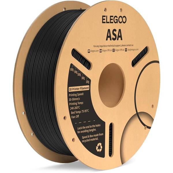 Tlačová struna (filament) Elegoo ASA 1,75mm čierny

