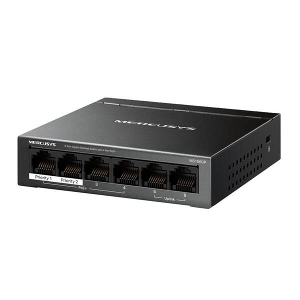 Switch Mercusys MS106GP ( MS106GP) čierny

