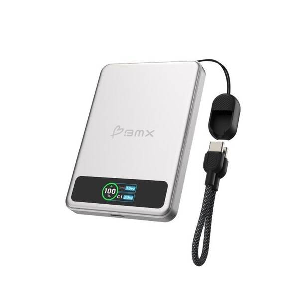 Powerbank BMX SolidSafe™ 5K Solid-State magnetická strieborná

