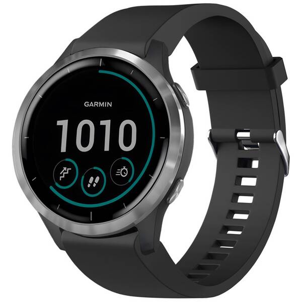 Remienok FIXED Silicone Strap na Garmin QuickFit 20 mm čierny

