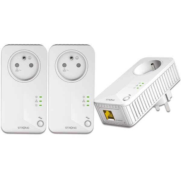 Sieťový rozvod LAN po 230V Strong Powerline 600 TRI FR, 3ks biely

