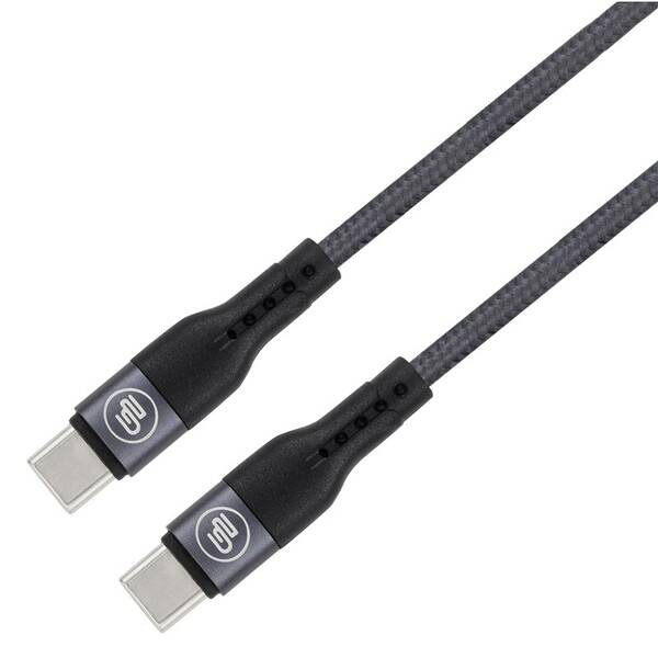 Kábel GoGEN USB-C / USB-C, 1 m, 60 W, opletený, zkumavka 

