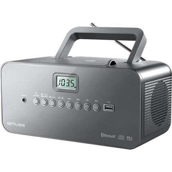 Rádioprijímač s CD MUSE M-30BT sivý

