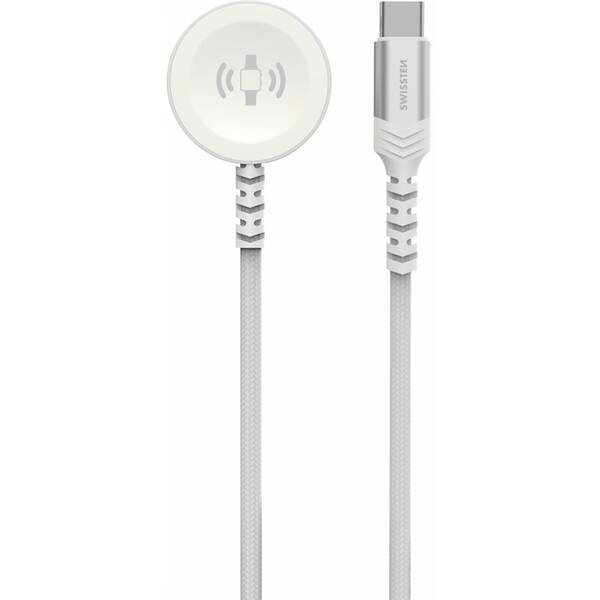 Sieťový adaptér Swissten pro Apple Watch USB-C 1,2 m biely

