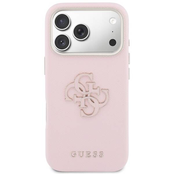 Kryt na mobil Guess PU Resin Logo na Apple iPhone 17 Pro Max ružový


