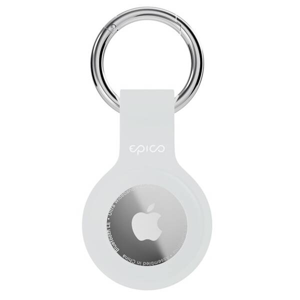 Puzdro Epico na AirTag (1.-2. gen) s plnou zadnou stranou, silikon biely

