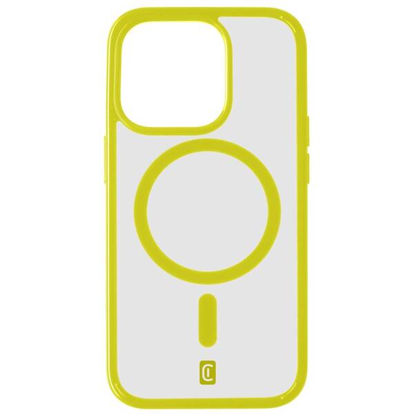 Kryt na mobil CellularLine Pop Mag s podporou Magsafe na Apple iPhone 15 Pro žltý/priehľadný

