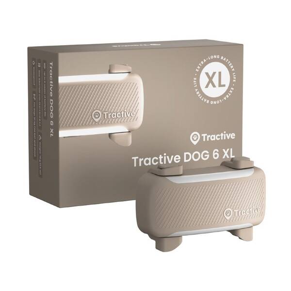 GPS lokátor Tractive DOG 6 XL –  pre psy so sledovaním životných funkcií a zdravotnými upozorneniami hnedý

