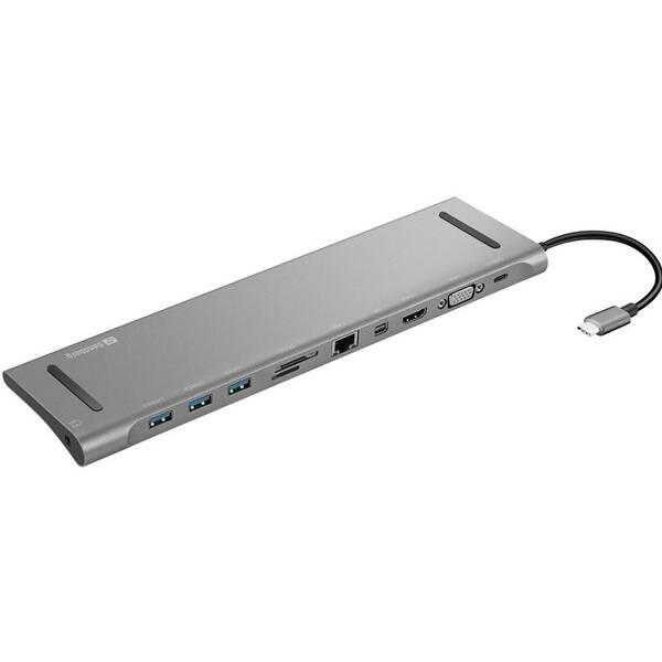 Dokovacia stanica Sandberg USB-C All-in-1 Dock strieborná

