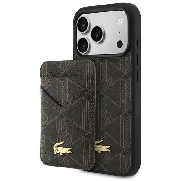 Kryt na mobil Lacoste PVC Blend MagSafe + Peněženka na Apple iPhone 17 Pro hnedý

