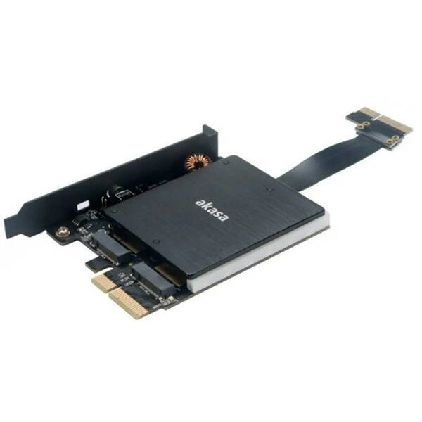 Radič AKASA Dual M.2 PCIe SSD adapter RGB čierny

