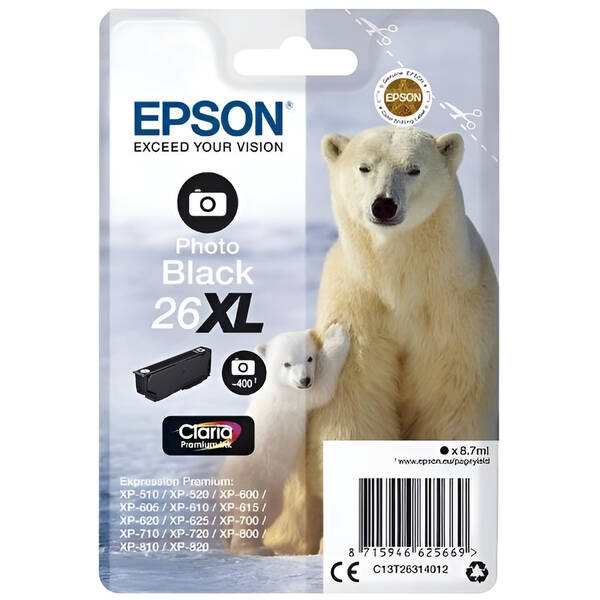 Cartridge Epson 26XL, 400 strán - foto čierna 

