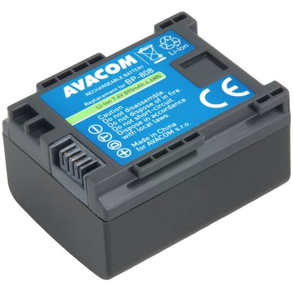 Batéria Avacom Canon BP-808 Li-ion 7.4V 890mAh 6.6Wh čierna

