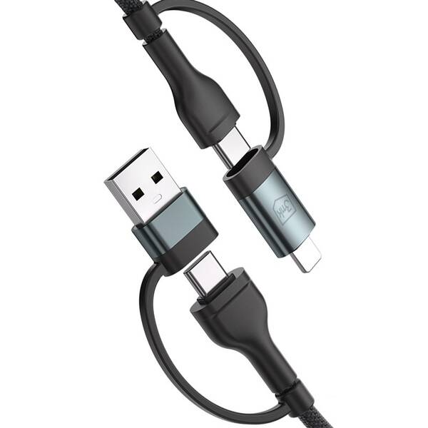 Kábel 3mk Hyper N-SERIES USB/USB-C - USB-C/Lightning, 60W, 1,2m čierny

