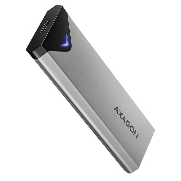 Externý rámček Axagon Silver Arrow box, USB-C 10 Gbps - M.2 NVMe SSD strieborný

