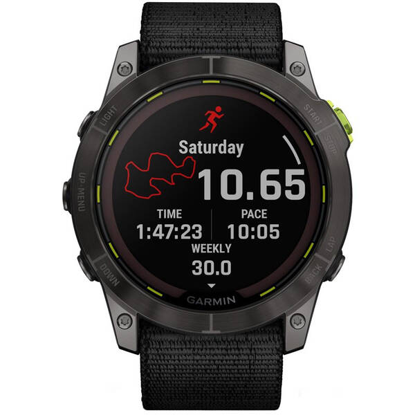 Inteligentné hodinky Garmin Enduro 2 PRO Sapphire Solar - Carbon Gray Titanium/ Black UltraFit Nylon Band 

