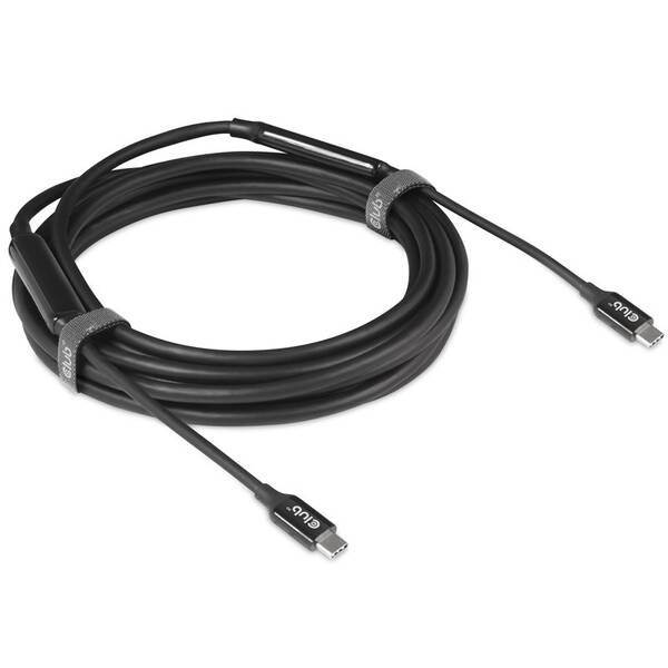 Kábel Club3D USB-C/USB-C, 8K, aktívny, 5m čierny

