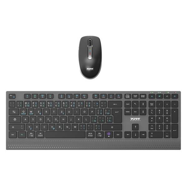 Klávesnica s myšou PORT CONNECT Optimal, CZ/SK layout čierna

