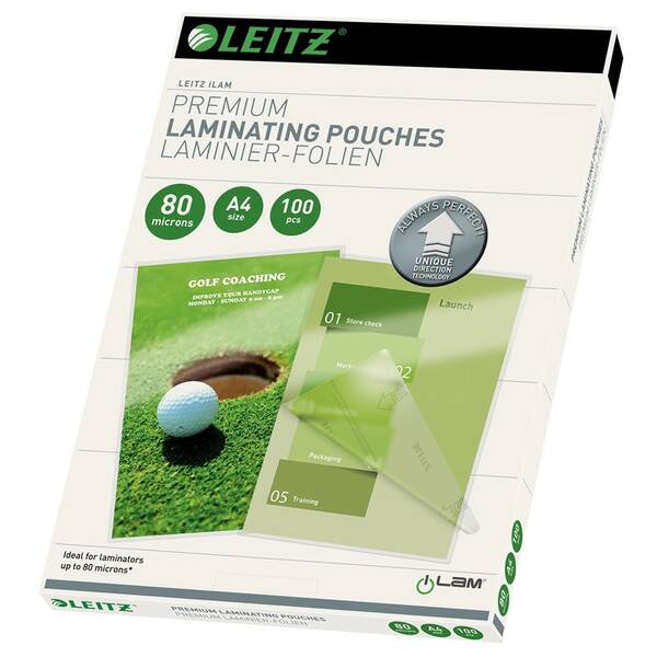 Laminovacie vrecká Leitz A4 so smerovacou technológiou, 80 mic, 100 ks 

