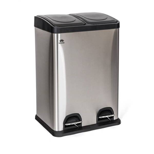 Odpadkový kôš na triedený odpad BRILANZ SAVERY 40 l (2 x 20 l) čierny/nerez

