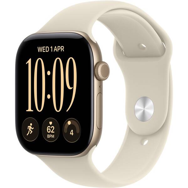 Inteligentné hodinky Apple GPS + Cellular 42 mm světle zlatý hliník, pískový sportovní řemínek - M/L 

