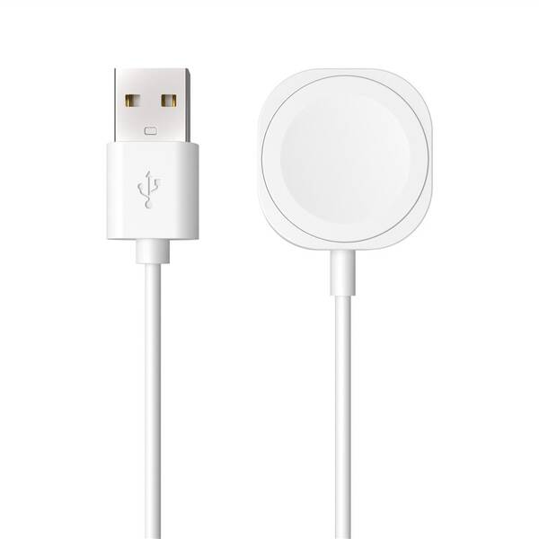 Nabíjací kábel FIXED USB-A na Apple Watch biely

