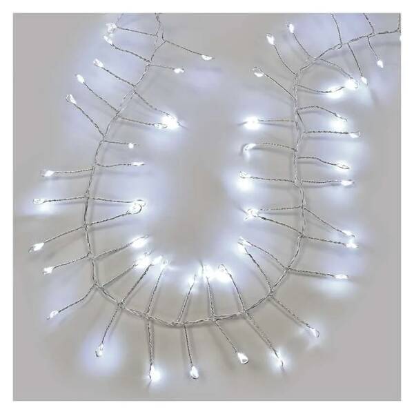 LED reťaz EMOS na cívce, nano, stříbrný, 9,6 m, venkovní i vnitřní, studená bílá, časovač strieborný

