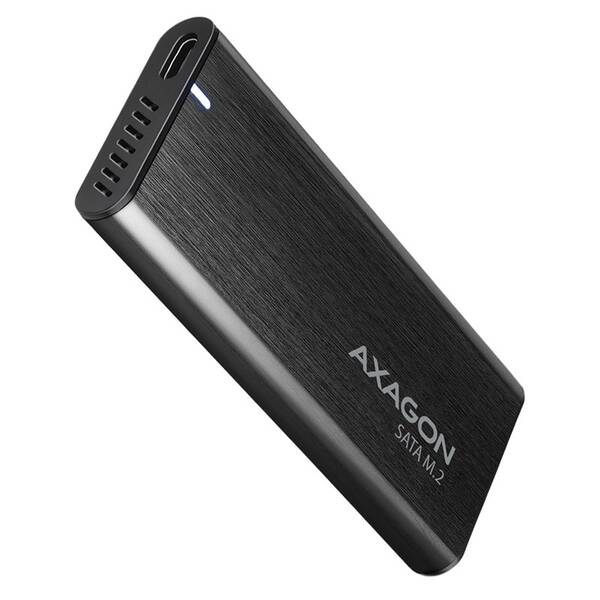 Externý rámček Axagon RAW box USB-C 3.2 Gen 2, M.2 SATA SSD čierny

