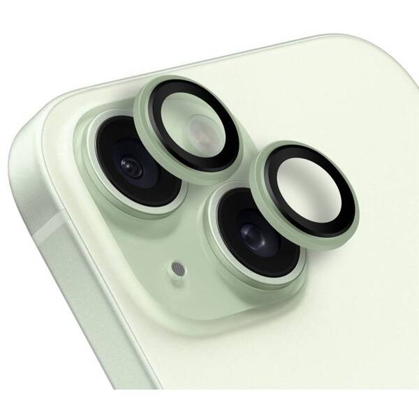 Tvrdené sklo Obal:Me Lens Protector na Apple iPhone 15/15 Plus zelené

