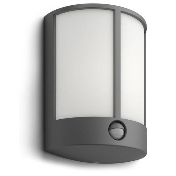 Nástenné svietidlo Philips Stock, LED, senzor pohybu - antracitové 

