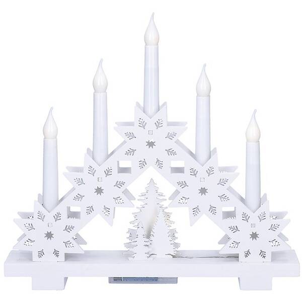 LED dekorácie Solight svietnik s hviezdami, 30cm, 5x LED, 2x AA 

