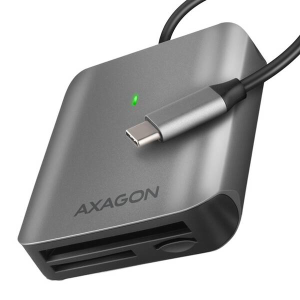 Čítačka pamäťových kariet Axagon Card Reader  USB-C 3.2 Gen 1, 3-slot & lun SD/microSD/CF, UHS-II strieborná

