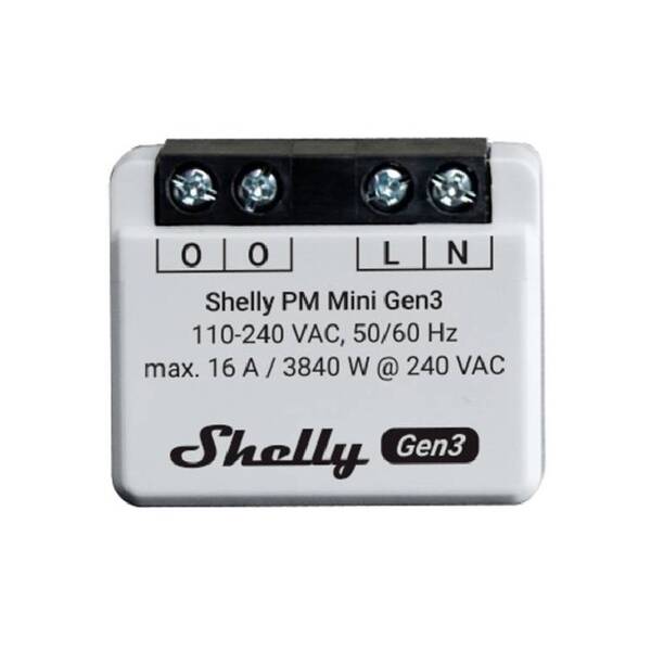 Modul Shelly Gen3 PM Mini, spínací modul, WiFi 


