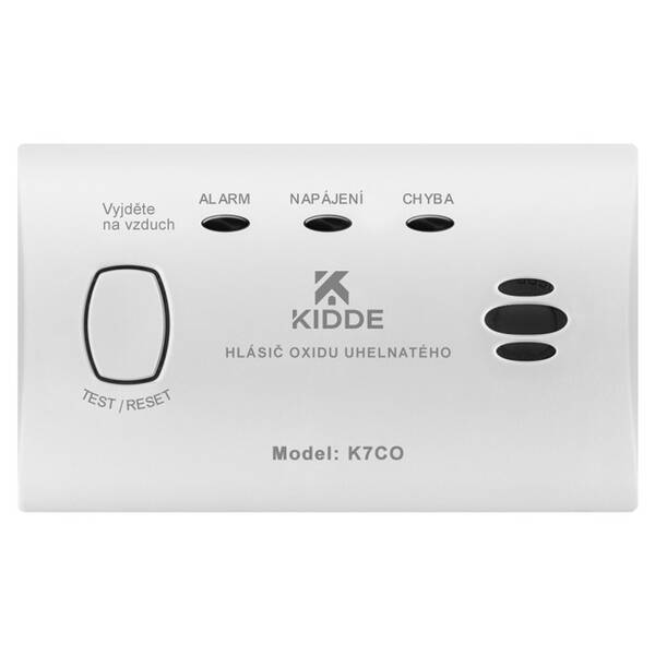 Senzor Kidde K7CO, detektor CO s alarmom - odolný voči vlhkosti biely

