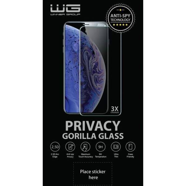 Tvrdené sklo WG Anti-Spy na Apple iPhone 16 Pro čierne

