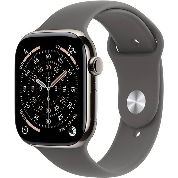 Inteligentné hodinky Apple GPS + Cellular 46mm prírodný titán - skalovo sivý športový remienok - M/L 

