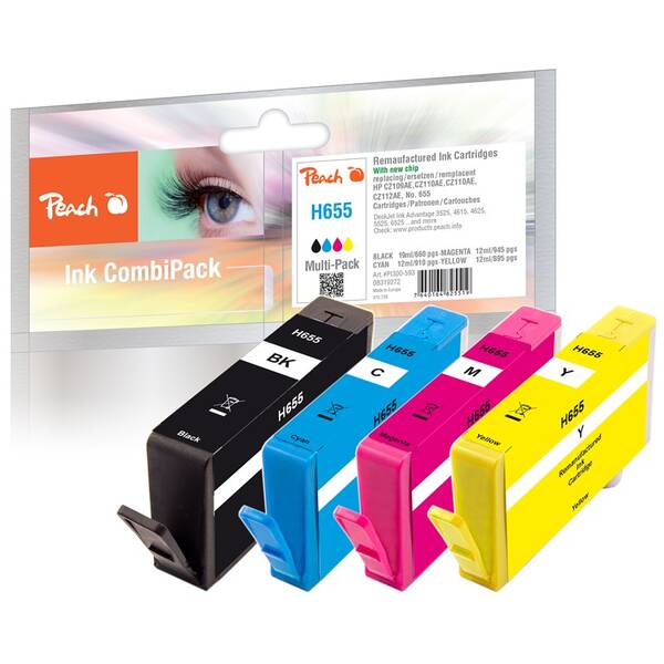 Cartridge Peach HP 655, MultiPack, 1 x 19 ml, 3 x 12 ml - CMYK 

