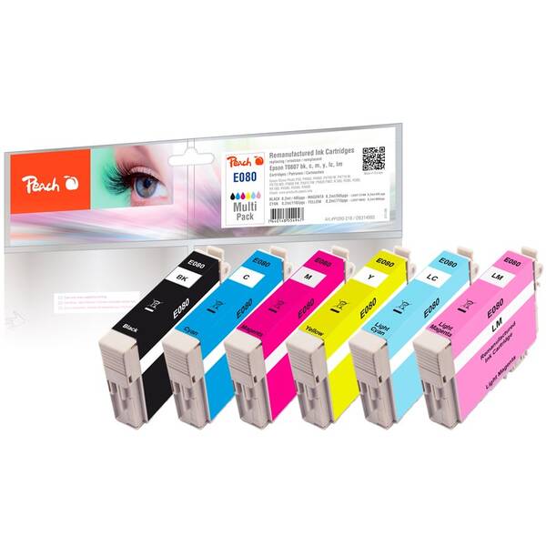 Cartridge Peach Epson 80, T0807 MultiPack, 6x 8,2 ml - CMYK 

