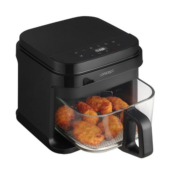 Fritéza teplovzdušná Concept FR5500 Glass & Fast, 5,5 l čierna

