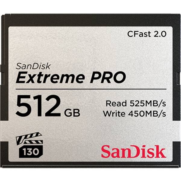 Pamäťová karta SANDISK CFast 2.0 512 GB (525R/450W) 

