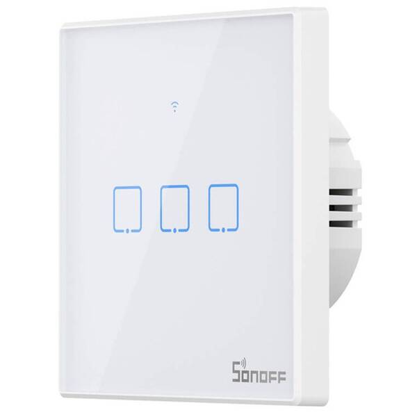 Vypínač Sonoff Smart WiFi + RF 433 T2 EU TX (3-channel) biely

