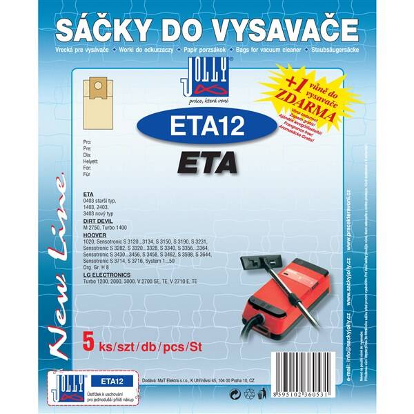 Vrecká pre vysávače Jolly ETA 12 (5 ks) 

