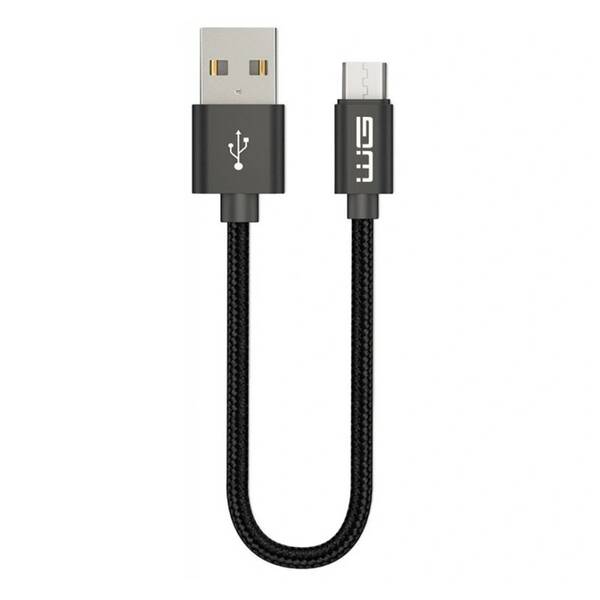Kábel WG USB-A/micro USB, 20 cm čierny


