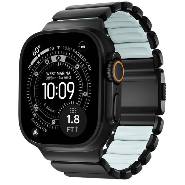 Remienok NOMAD Stratos Titanium FKM na Apple Watch 45/46/49 mm čierny

