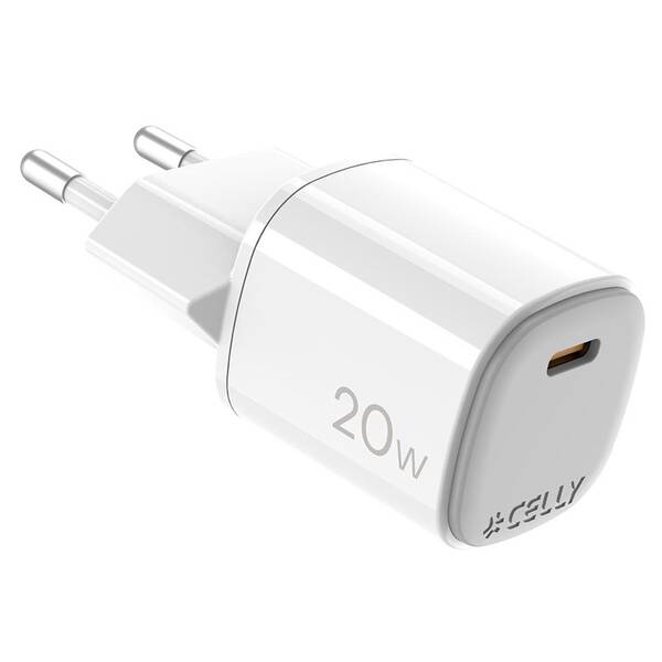Nabíjačka do siete Celly USB-C, GaN, 20 W biely

