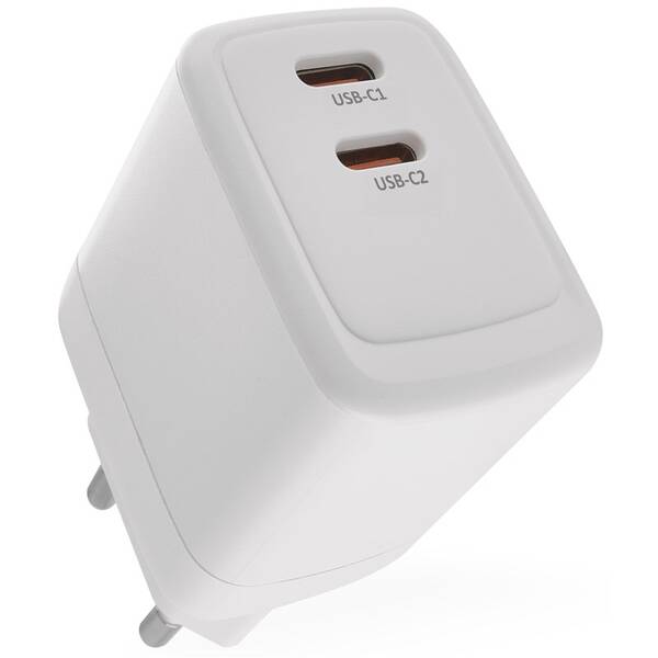 Nabíjačka do siete EMOS GaN, 35W, 2x USB-C biela

