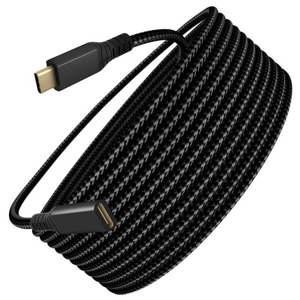 Kábel WG USB-C (M)/USB-C (F), predlžovací, 2 m čierny

